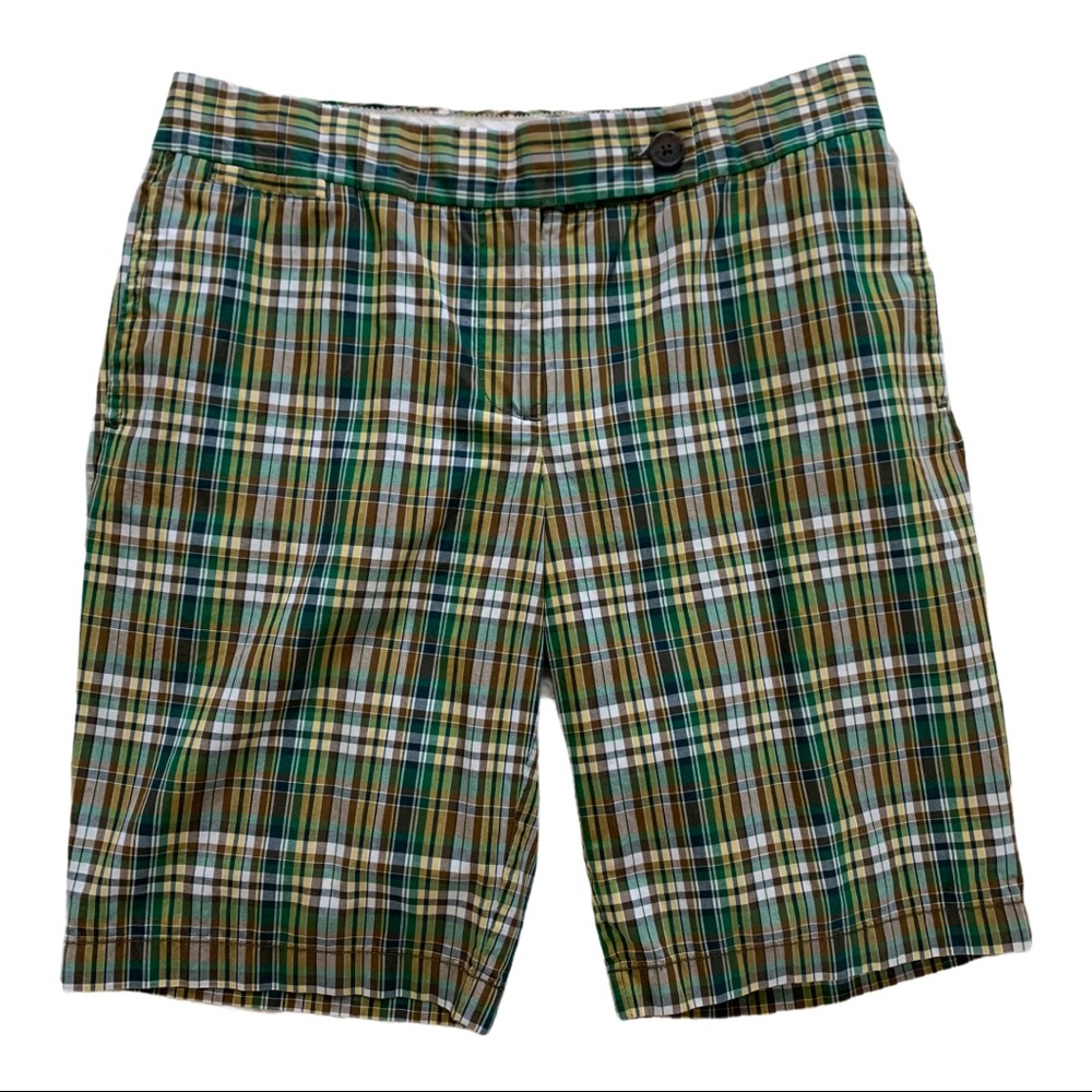 J.Crew Vintage Plaid Green City Fit Shorts Sz.6